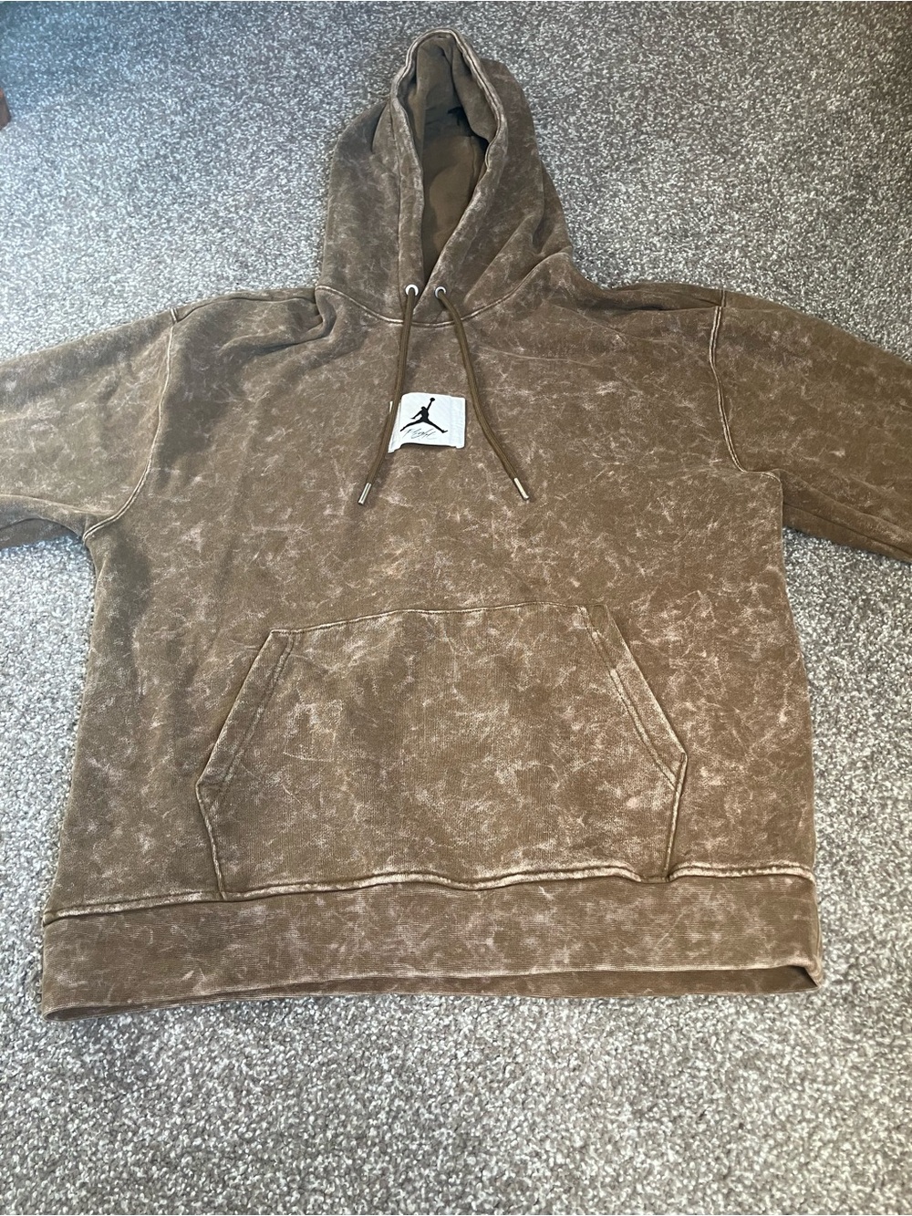 Jordan Brown Washed Pullover Hoodie